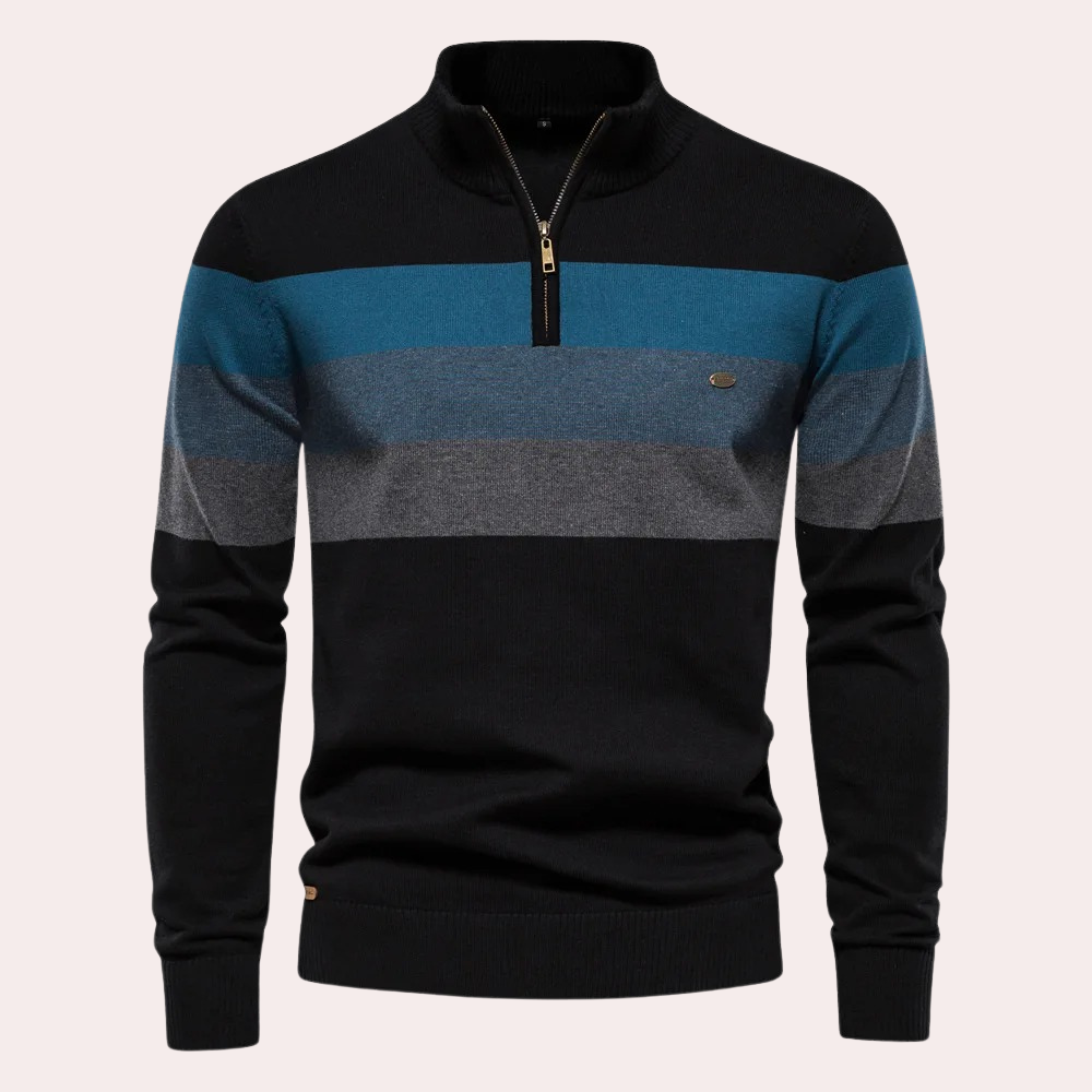 Trendy striped men's sweater