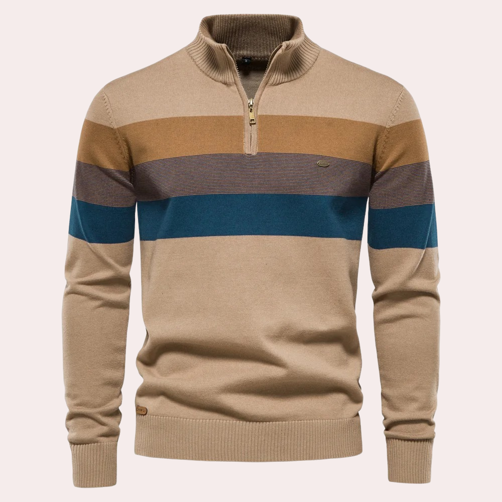 Trendy striped men's sweater