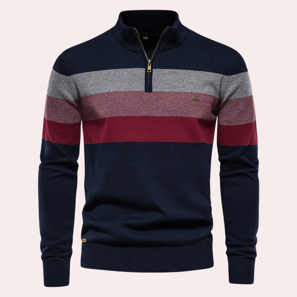 Trendy striped men's sweater