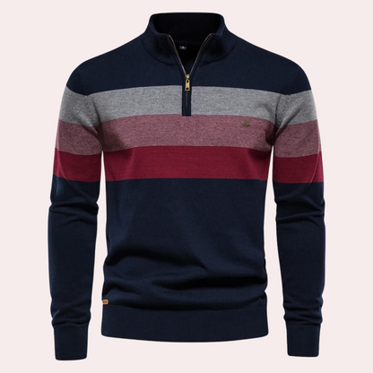 Trendy striped men's sweater