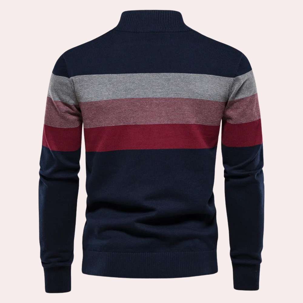 Trendy striped men's sweater