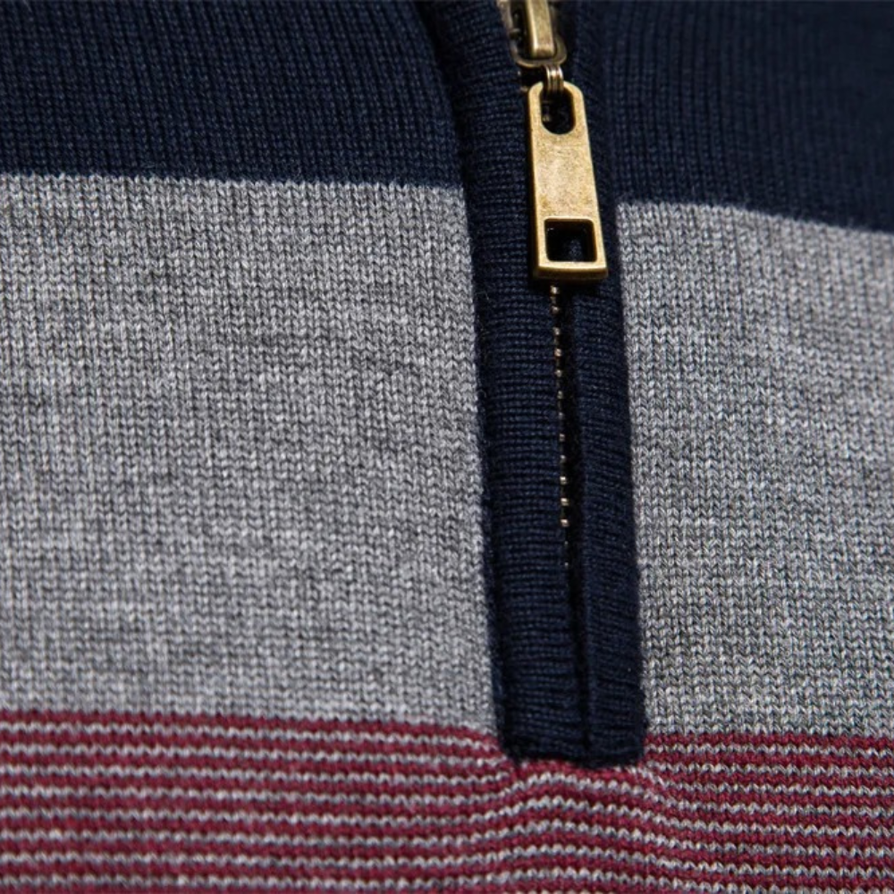 Trendy striped men's sweater