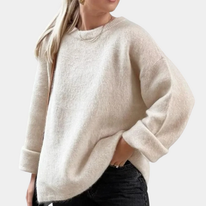 Knitted oversized women's sweater 