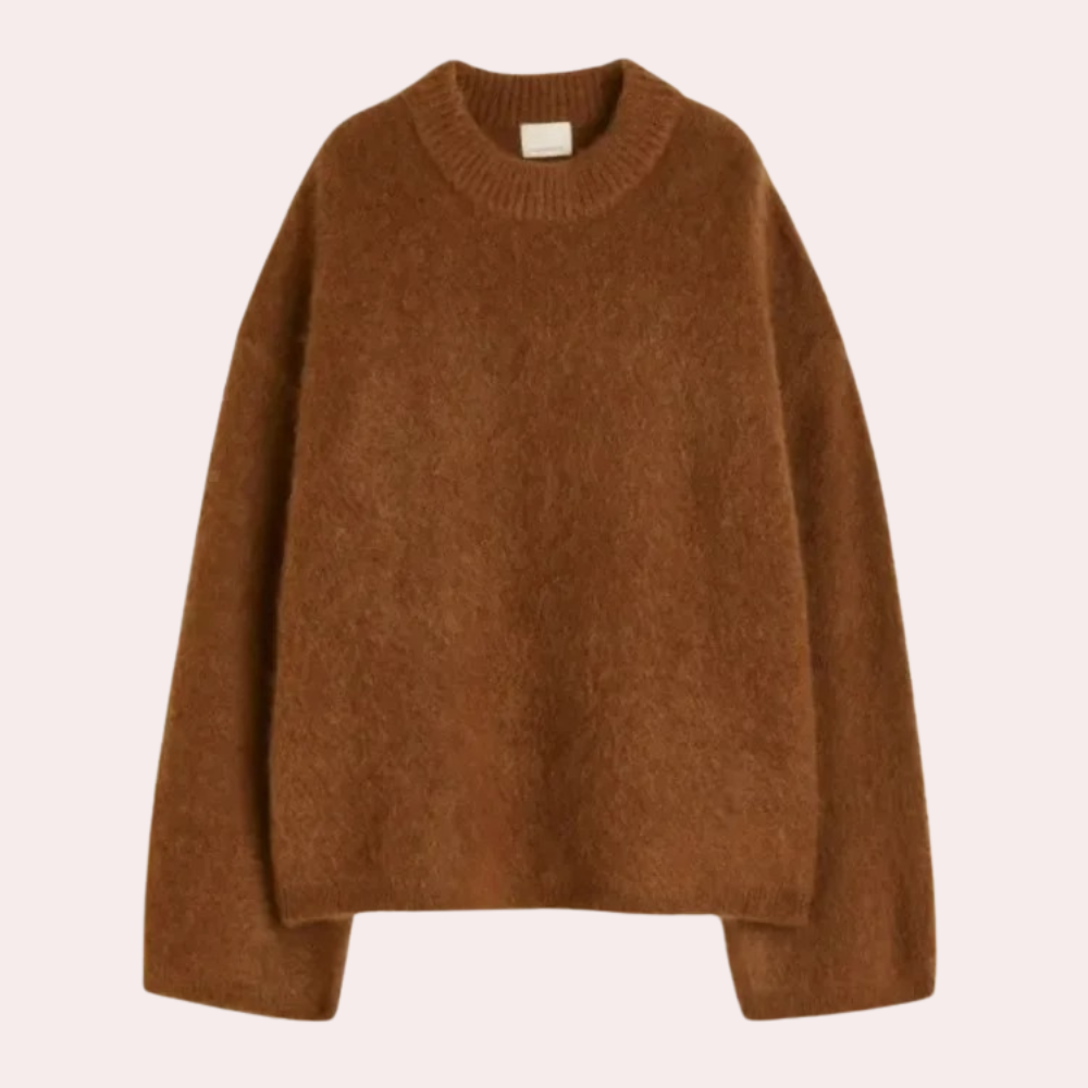 Knitted oversized women's sweater 