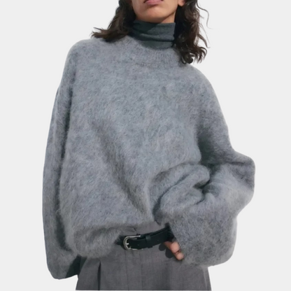 Knitted oversized women's sweater 