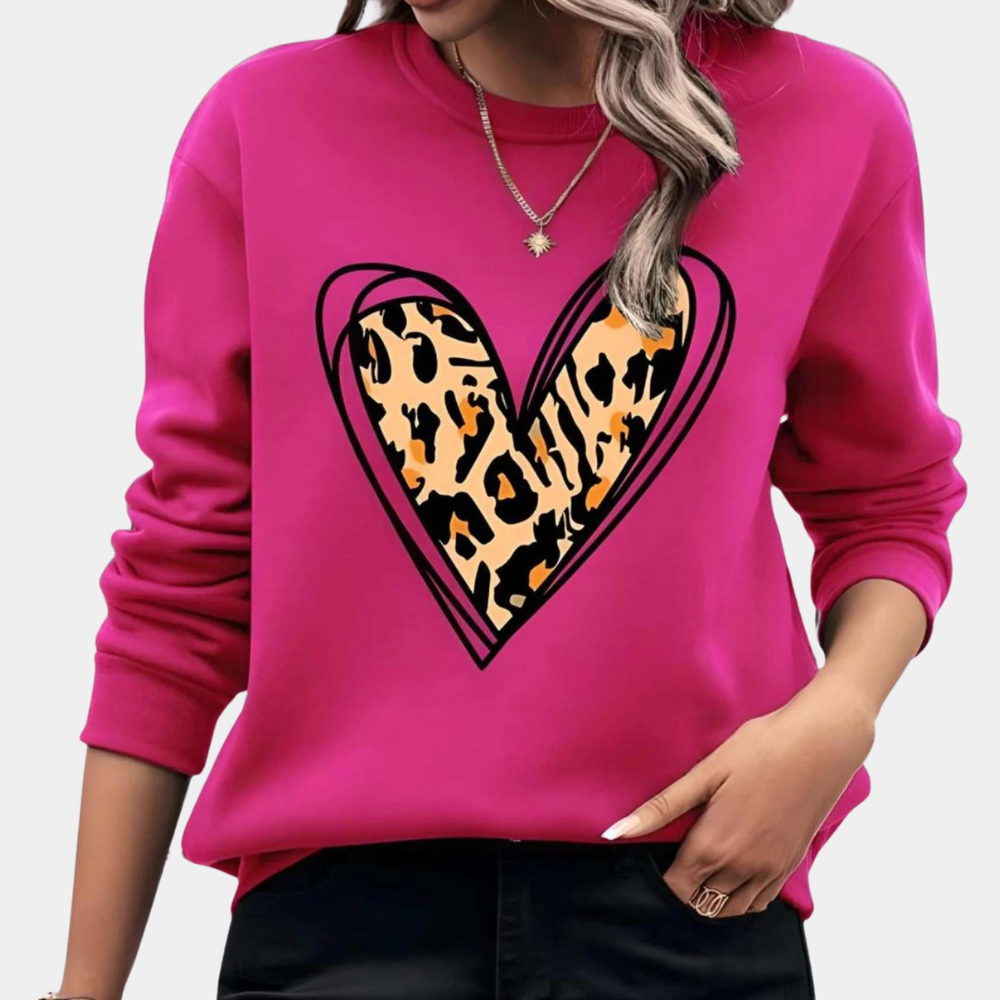 Women's sweater with heart print