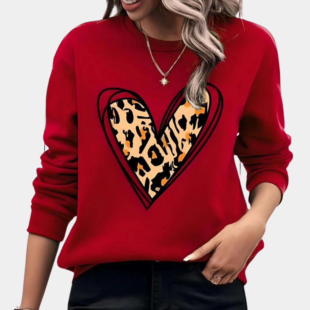 Women's sweater with heart print