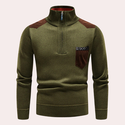 Ignatius - Timeless Elegance Half-Zip Sweater for Men