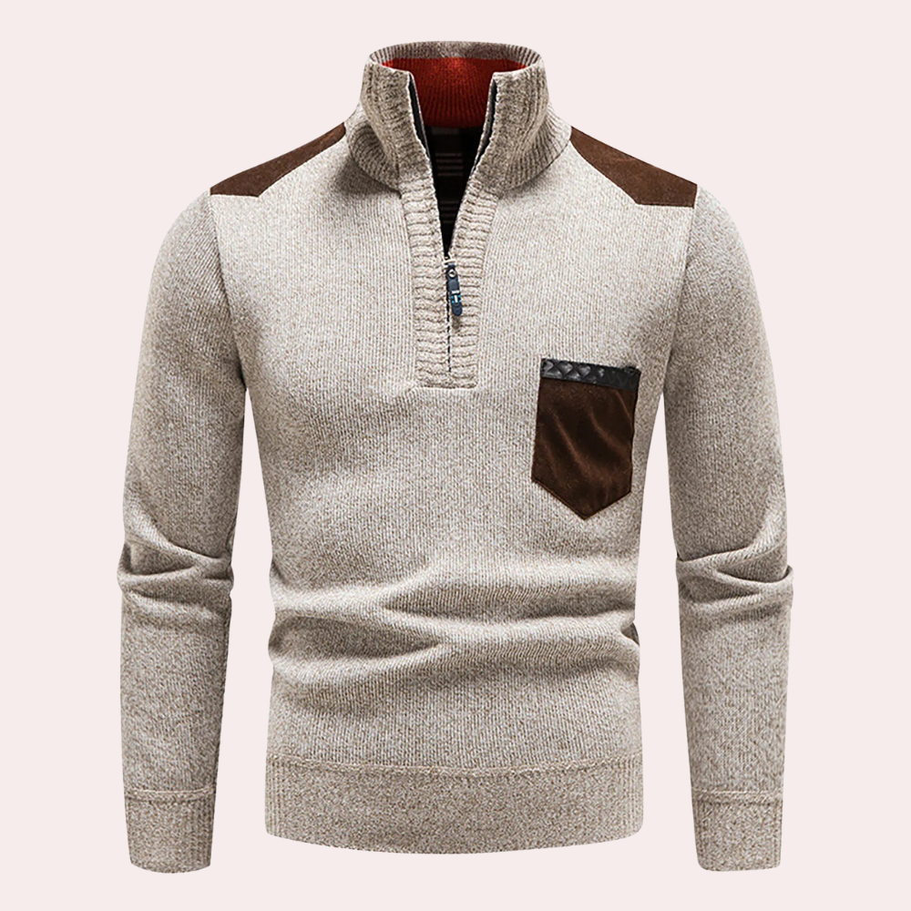 Ignatius - Timeless Elegance Half-Zip Sweater for Men