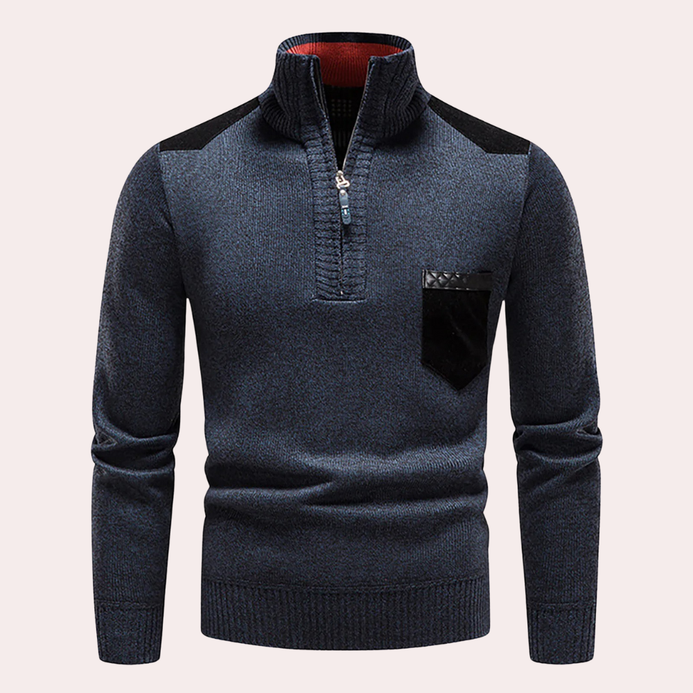 Ignatius - Timeless Elegance Half-Zip Sweater for Men