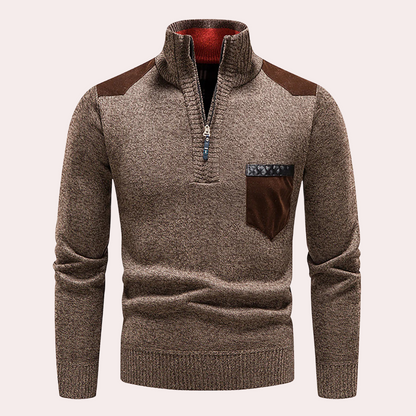 Ignatius - Timeless Elegance Half-Zip Sweater for Men