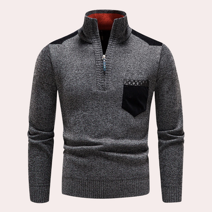 Ignatius - Timeless Elegance Half-Zip Sweater for Men