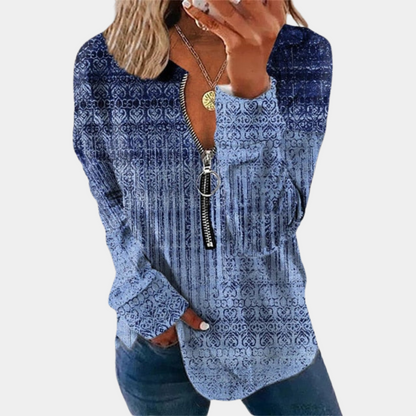 Women's sweater with vintage print