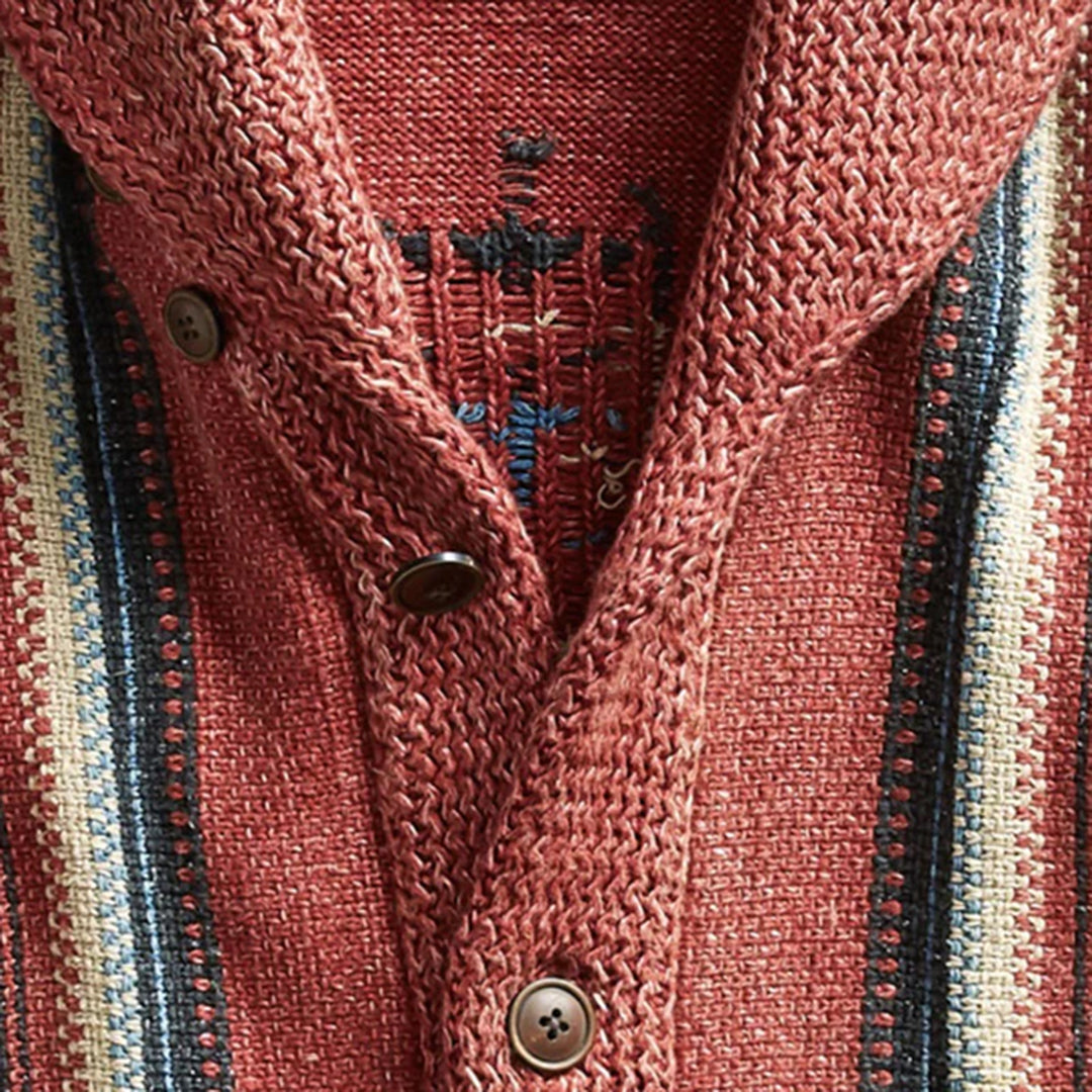 EDOARDO - Vintage gebreid vest in jacquard voor heren