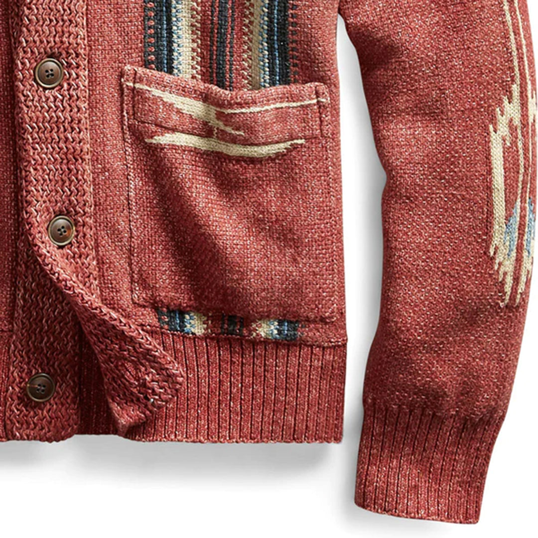 EDOARDO - Vintage gebreid vest in jacquard voor heren