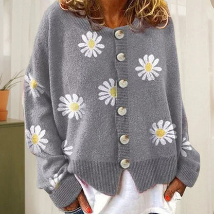 ENYA - Warm knitted cardigan with buttons for women