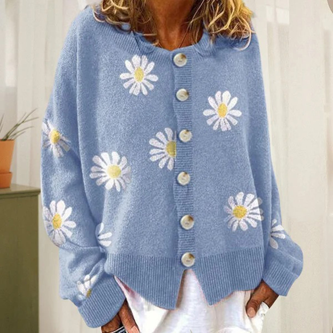 ENYA - Warm knitted cardigan with buttons for women