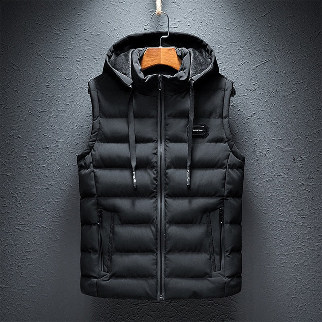 ETTORIO - Long hooded bodywarmer for men