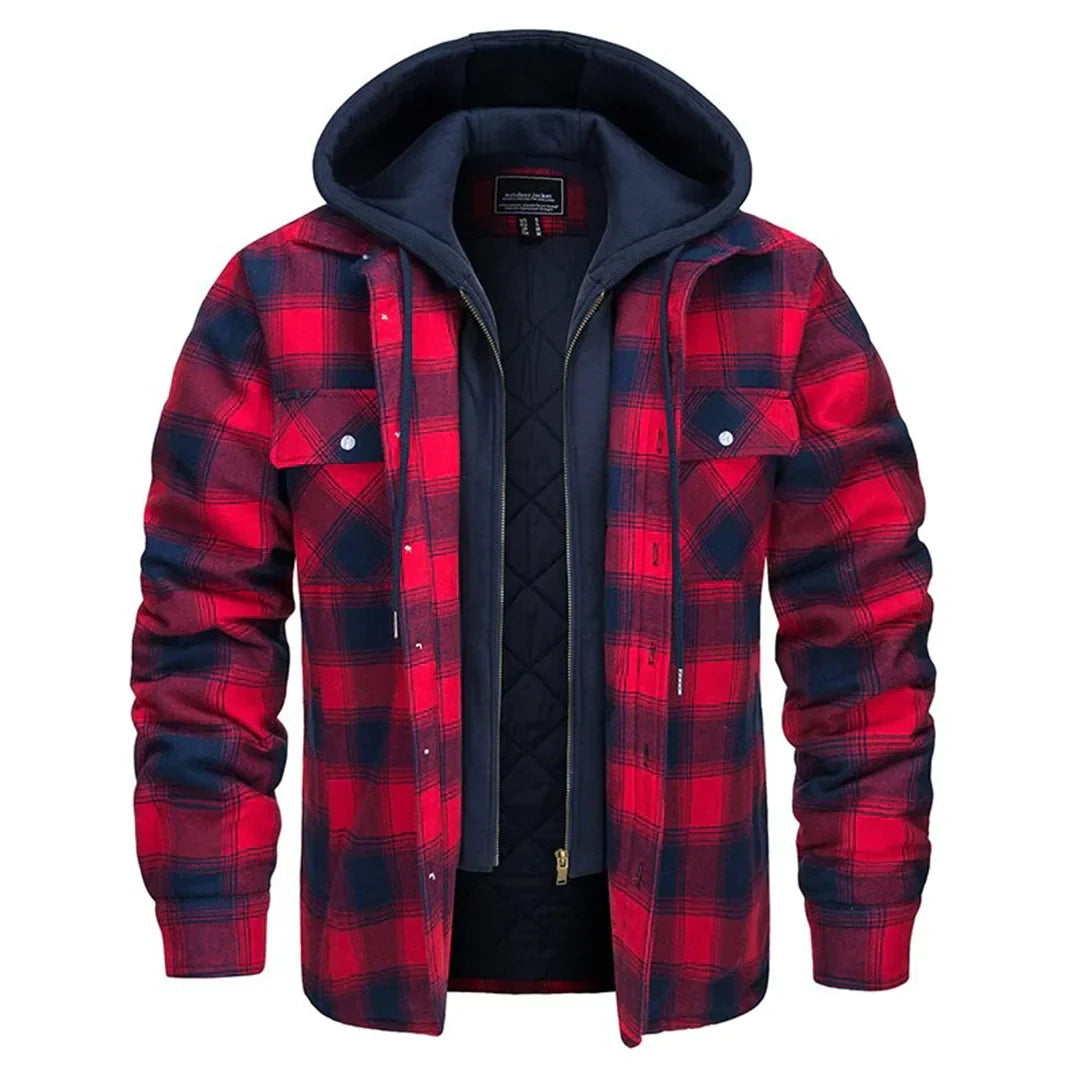 FLORIAN - Men's Checked Hooded Jacket