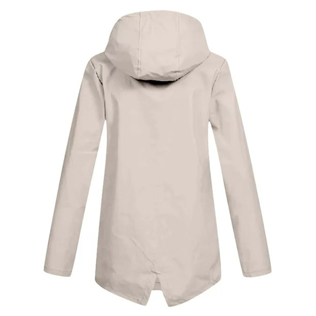 FRANCINE - Long hooded raincoat for women