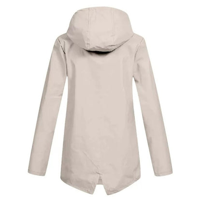 FRANCINE - Long hooded raincoat for women