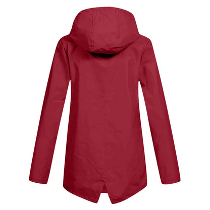 FRANCINE - Long hooded raincoat for women