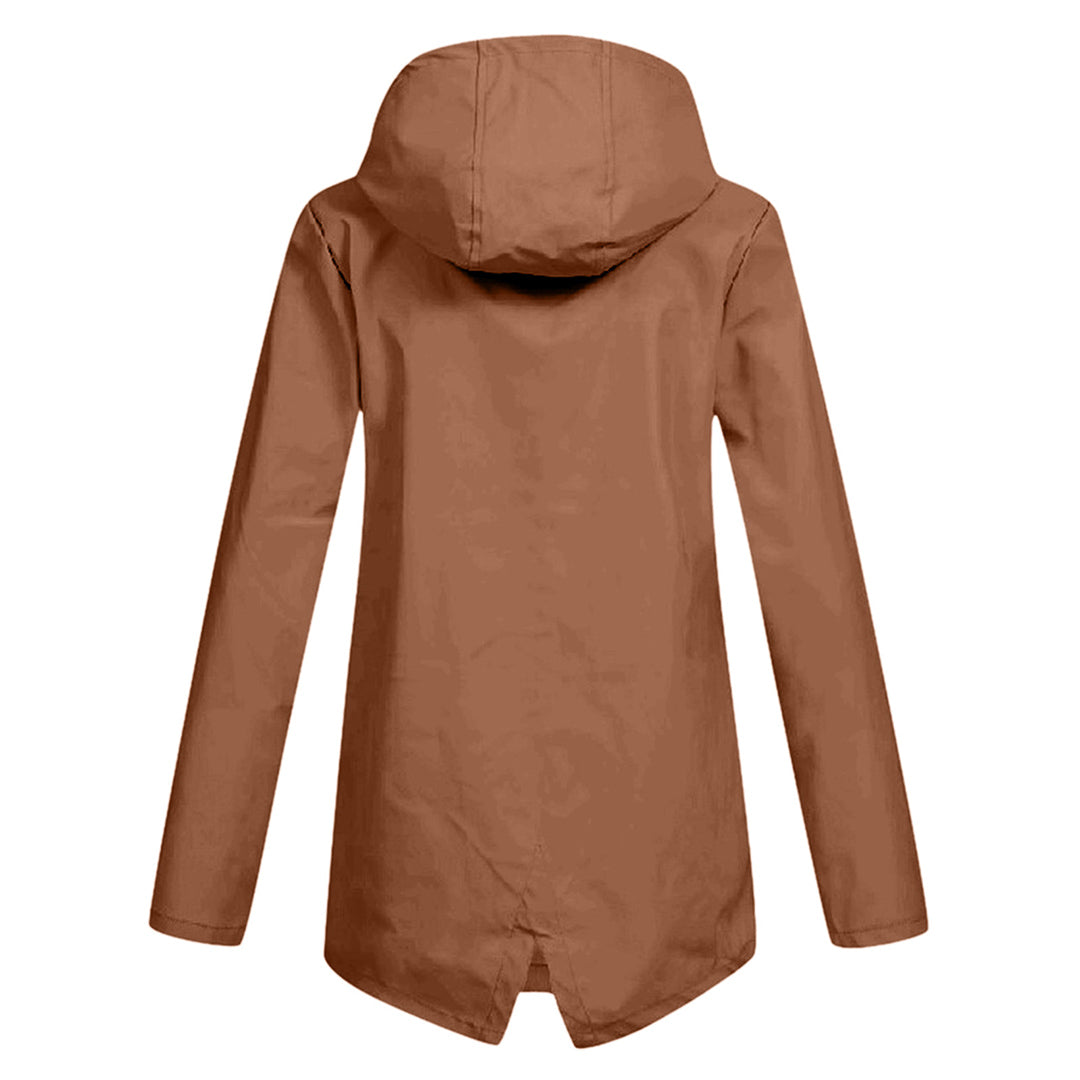 FRANCINE - Long hooded raincoat for women