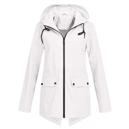 FRANCINE - Long hooded raincoat for women