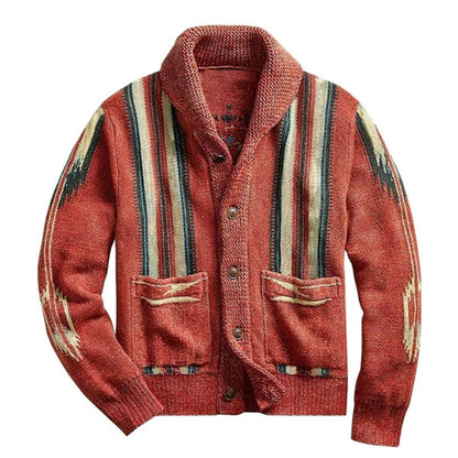 EDOARDO - Vintage gebreid vest in jacquard voor heren