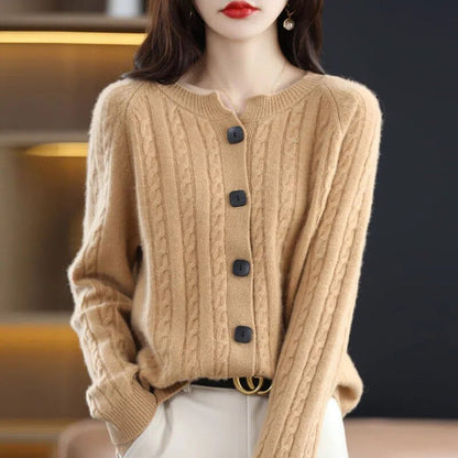 KATE - Warm wool cardigan with buttons for women