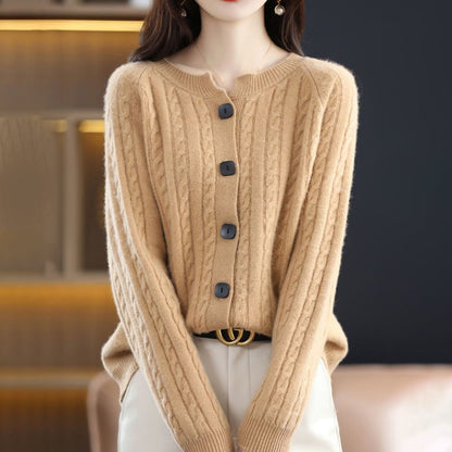 KATE - Warm wool cardigan with buttons for women