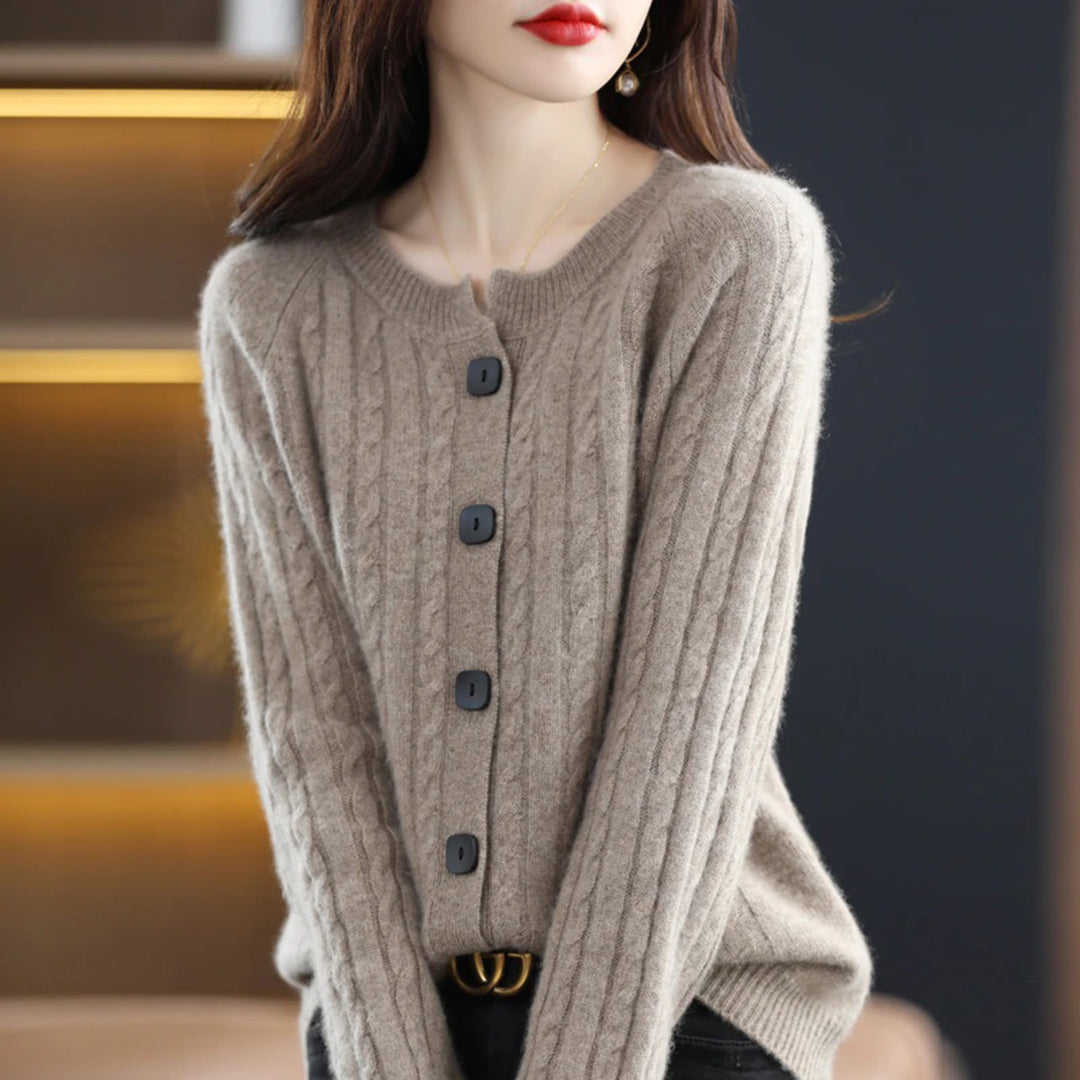 KATE - Warm wool cardigan with buttons for women