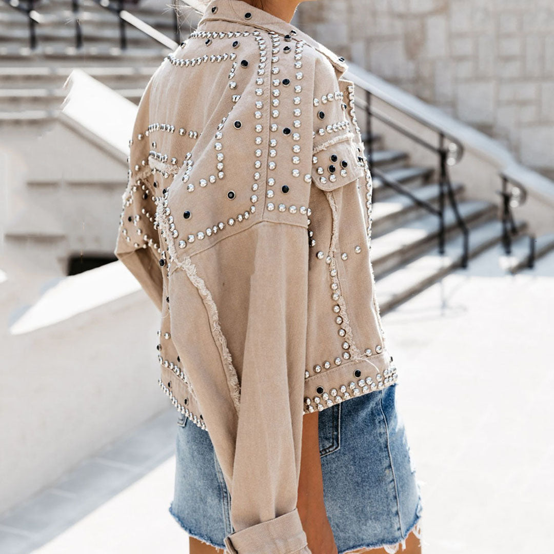 Augusta - Trendy coat with rivets