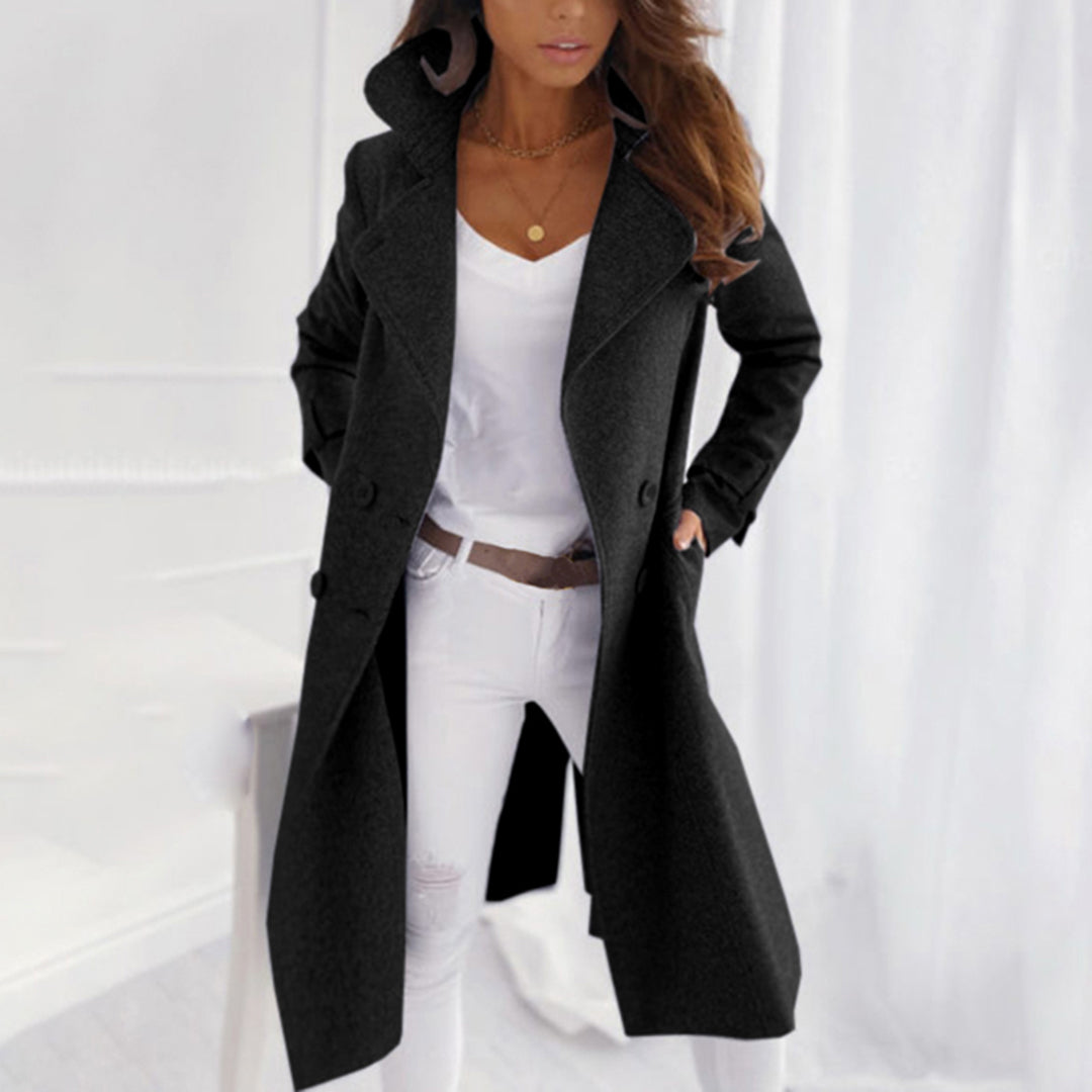 Lucy - Long buttoned coat for women