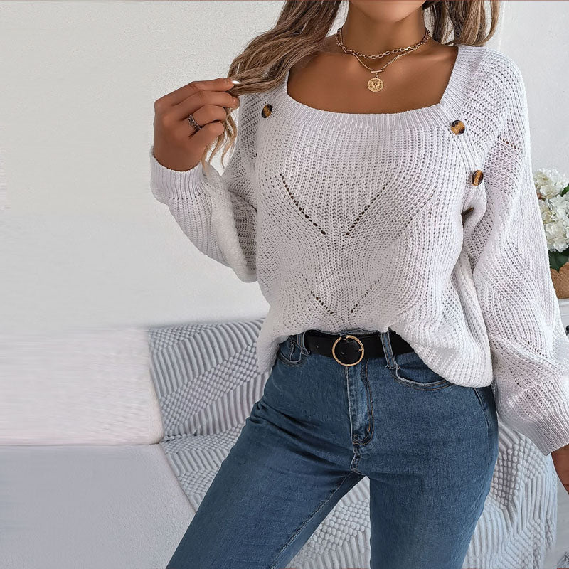 Ena | Relaxed solid color knitted sweater