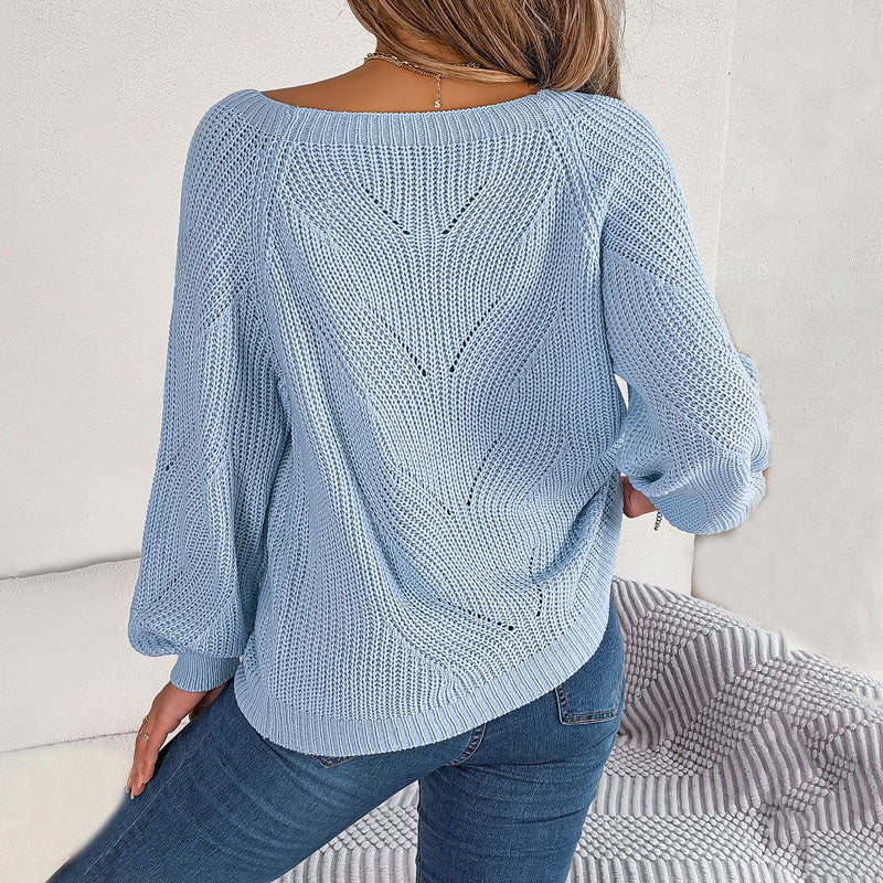 Ena | Relaxed solid color knitted sweater