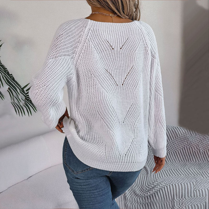 Ena | Relaxed solid color knitted sweater