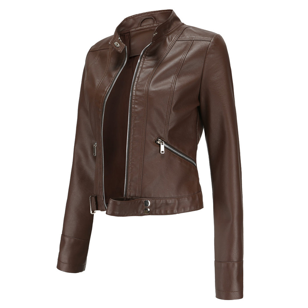 OXANA - Short leather jacket for women