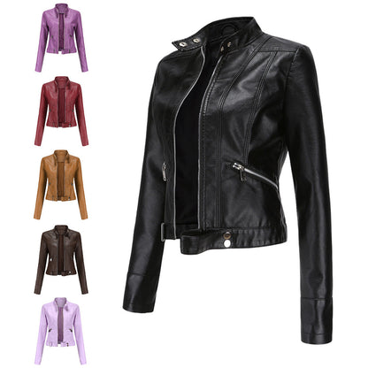 OXANA - Short leather jacket for women