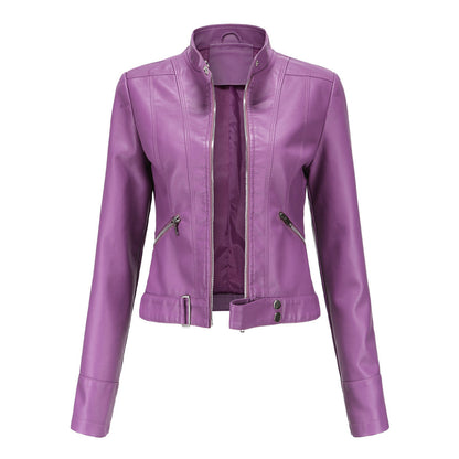 OXANA - Short leather jacket for women