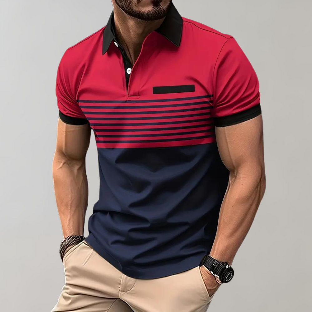 Otha - Striped Men's Polo Shirt