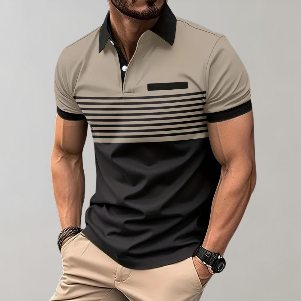 Otha - Striped Men's Polo Shirt