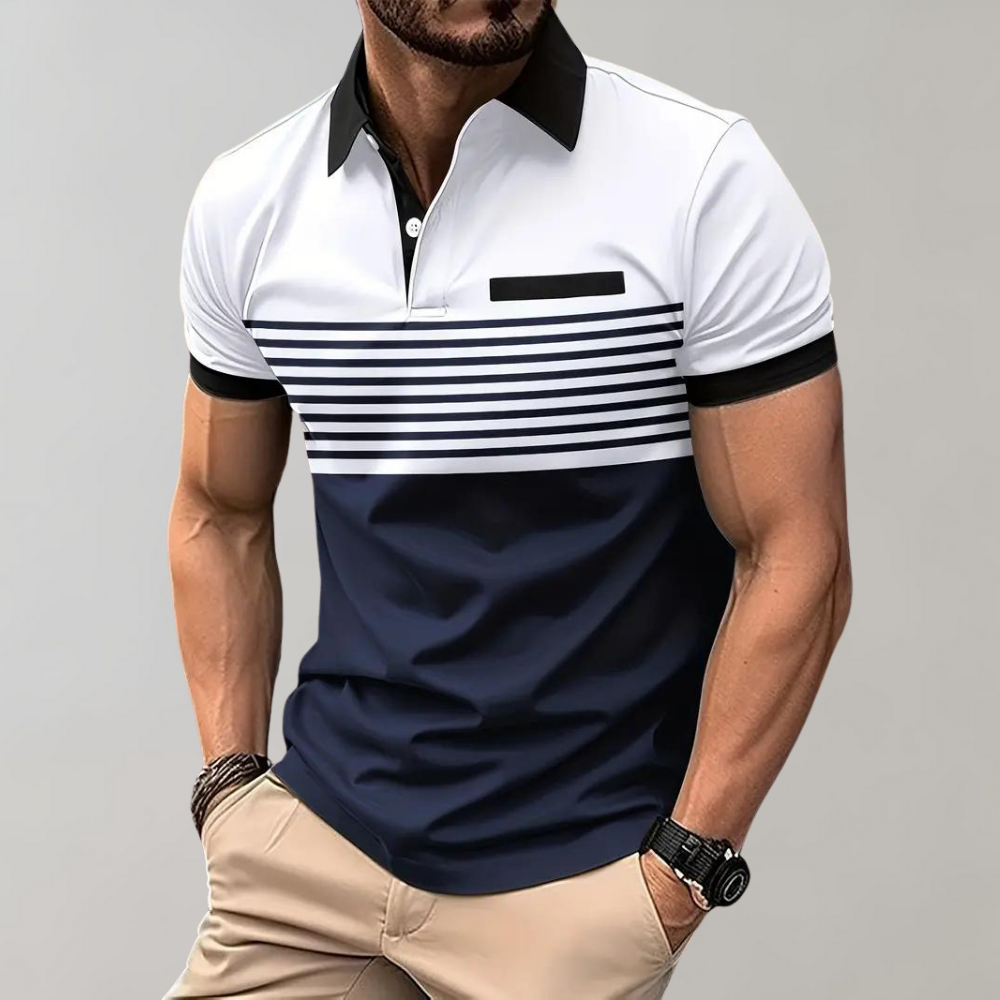 Otha - Striped Men's Polo Shirt