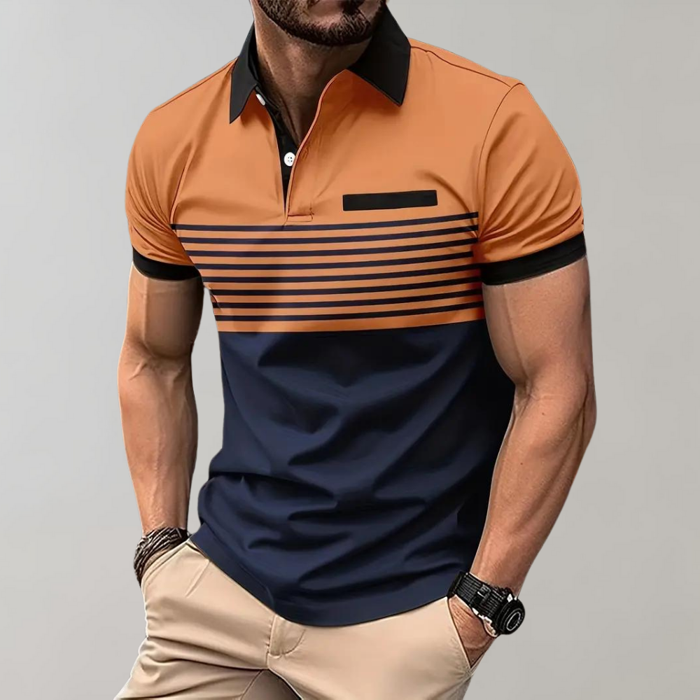 Otha - Striped Men's Polo Shirt