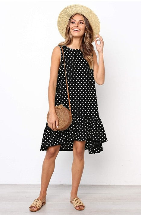 Natalia Jurk | Moeiteloos Stijlvol: Omarm comfort met onze Casual Polka Dot Dress