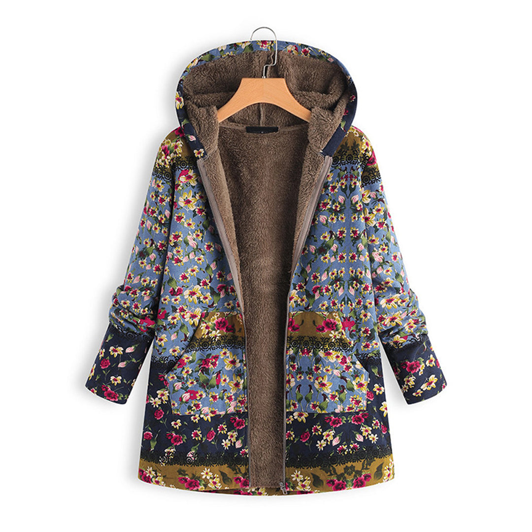 Penelope - Long teddy coat with hood for women