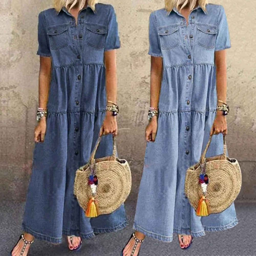 Rhea™ effortlessly chic maxi denim dress 