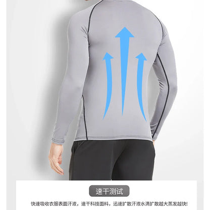 Sports Top Quick Dry Men's Compression Shirt Long Sleeve Second Skin Gym Workout Short Fitness Running T-Shirt Men Wear