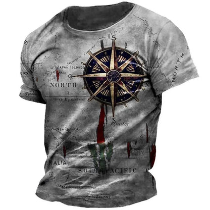 Casual Vintage Compass T-Shirt - Unisex 