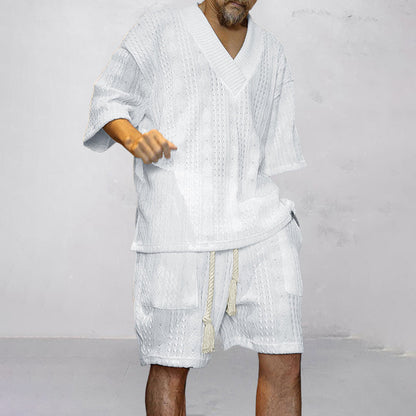 NICOLÒ - Stylish knitted shirt and shorts set